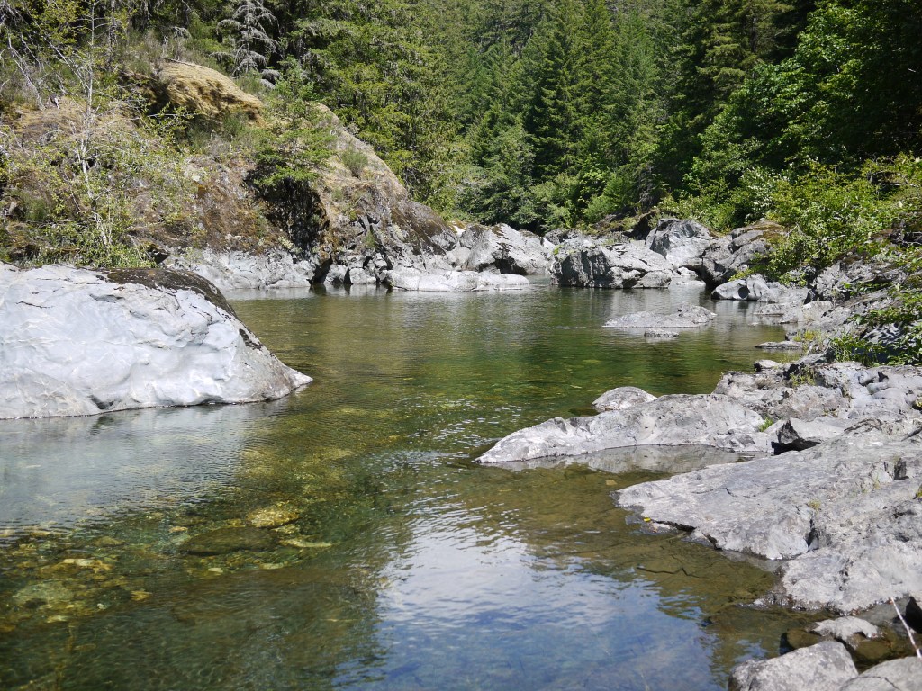 Sooke sinhole photo. Just some water and some rocks.